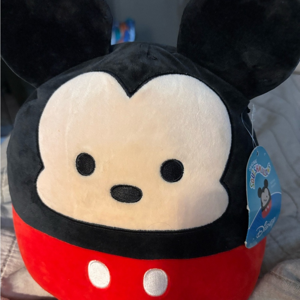 Disney Mickey Mouse Squishmallow - Black, White, and Red